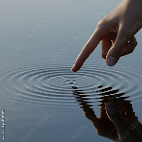 Human Finger Creating Symme...
