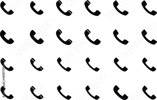  Call Button Icons – Shadowed Phone Vector Set