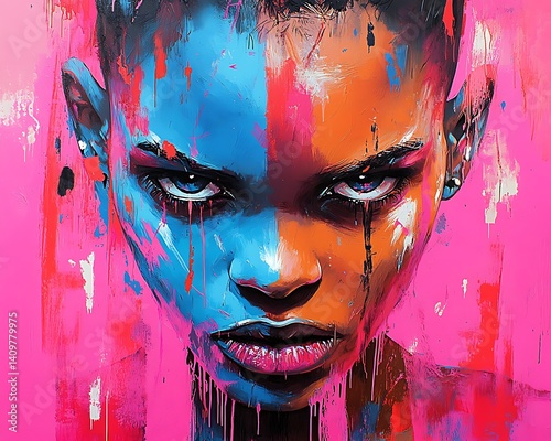 Portrait, child, intense, vibrant
