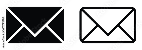Mail icon set. Email icon envelope. Vector illustration.