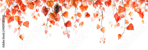 Multicolored leaves vibrant autumn panoramic background.
