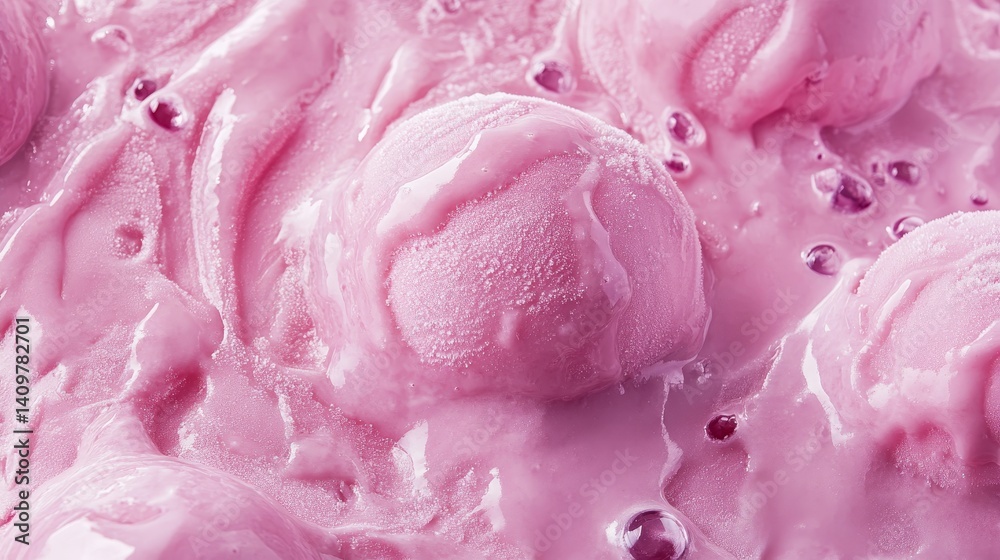 Detailed close up of ice cream texture showcasing colorful ice cream balls and creamy swirls Detailed close up of ice cream texture showcasing colorful ice cream balls and creamy swirls