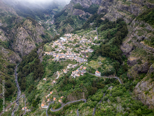 Obraz na płótnie Curral das Freiras civil parish in Valley of the Nuns, Madeira Island, Portugal w salonie