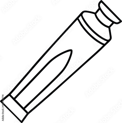 Toothpaste Outline Icon Line Art Drawing Vector | Dental Care, Hygiene & Bathroom Essentials