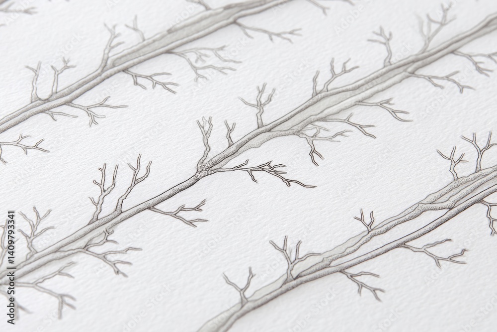 Fototapeta premium A geometric drawing of branching lines from a central dot representing infinite choices