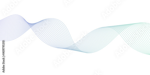 Abstract Flowing Wave Lines on White. Smooth Fluid Lines Abstract Art for background
