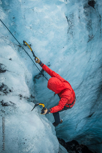 Iceland glacier ice climbing