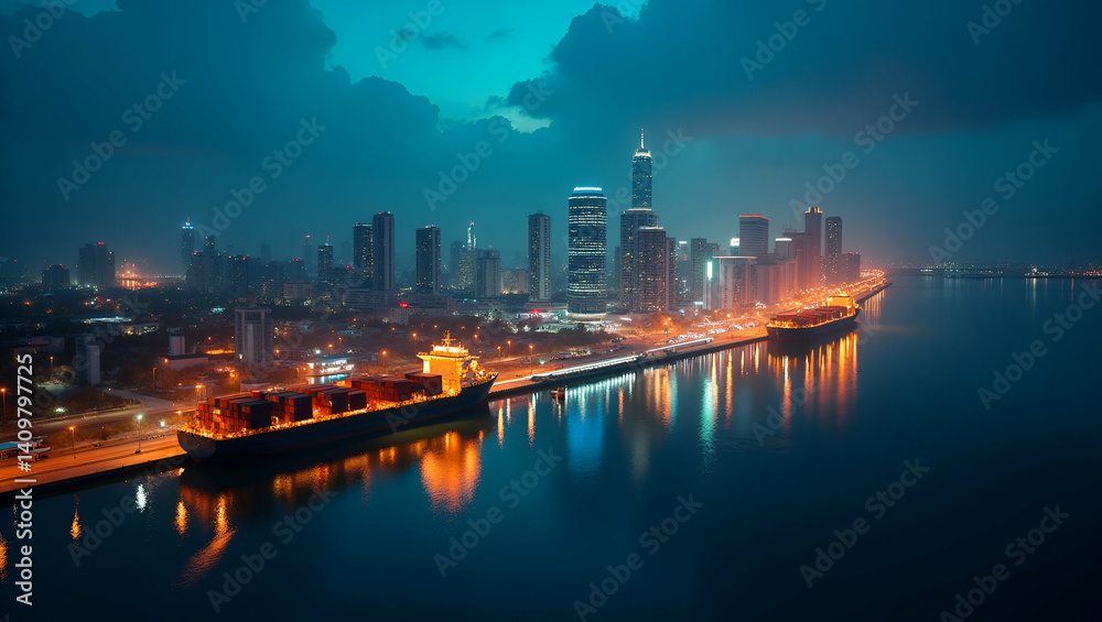 Fototapeta premium Analyzing China's Commodity Market Dominance: Policy Shifts, Strategic Investments, and Supply Chain Restructuring in Global Trade - Stock Photo Concept with Left Space