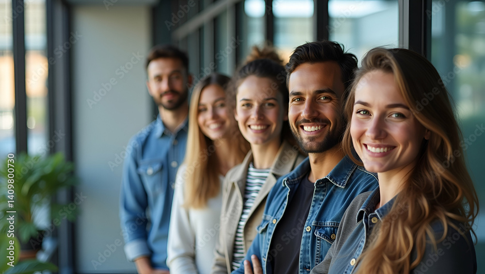 Fototapeta premium Develop robust Workplace Diversity visuals showcasing varied employee backgrounds inclusive corporate environments using premium photostock imagery for business media in Photo Stock Concept and emp