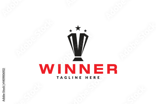 trophy logo vector illustration, winner award logo template