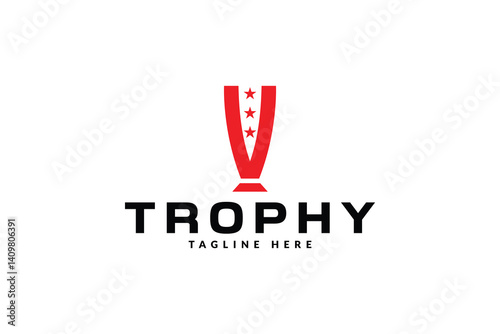 trophy logo vector illustration, winner award logo template