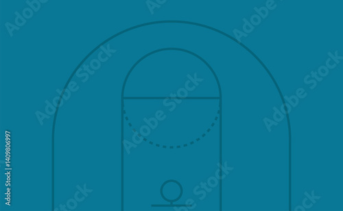 Obraz na płótnie Blue basketball court. Basketball court top view w salonie