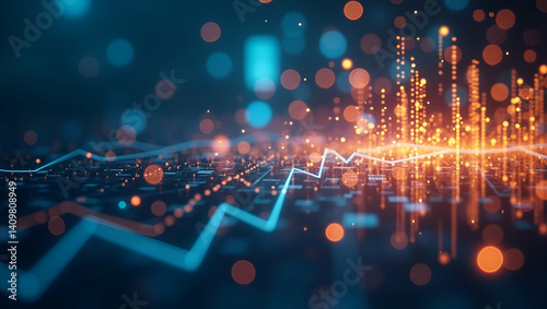 Enhance Your Mid-Year Report: Compelling Visuals with Data Insights & Modern Design for Strategic Decision Making in Photo Stock Concept with Left Space