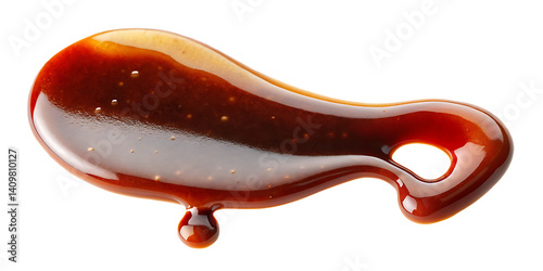 A Delicious Glossy Blob of Brown Sauce Isolated on transparent Background Food Photography