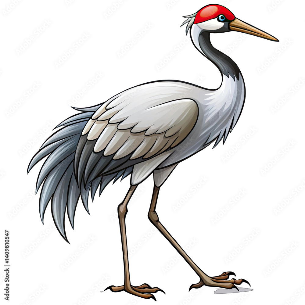 grey heron isolated on white