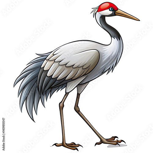 Obraz na płótnie grey heron isolated on white w salonie