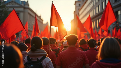 Develop refined visuals capturing expansive Labour Day Peoples Movement energy through progressive worker activism unyielding civic unity for elevated media storytelling in  Photo Stock  Concept  and 