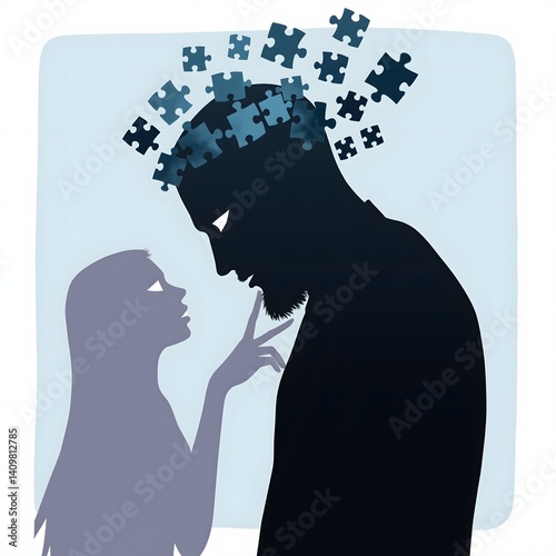Asian Man and Woman in Uncertainty and Doubt, Indecision Emotion Concept