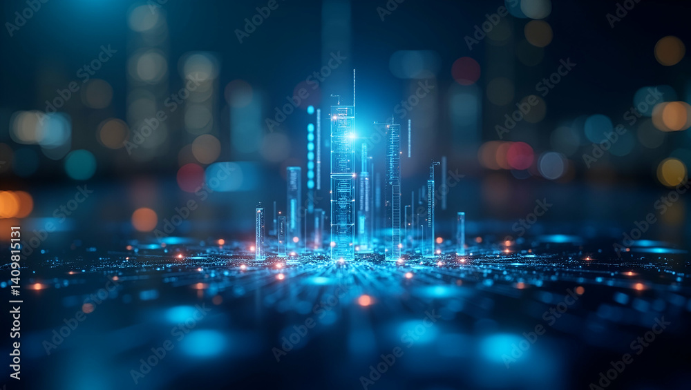 Fototapeta premium Exploring Digital Ecosystem Strategy Frameworks: Integrating Tech Partnerships, Platform Innovation, and Data-Driven Collaboration for Market Transformation in Photo Stock Concepts.