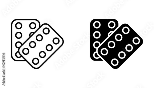 Medical pills icons set, vector illustration on white background.