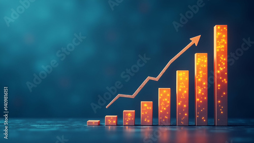 Develop inspiring mid year performance goals visuals that integrate measurable benchmarks with modern aesthetics to drive strategic corporate success in  Photo Stock  Concept  and empty space on the l