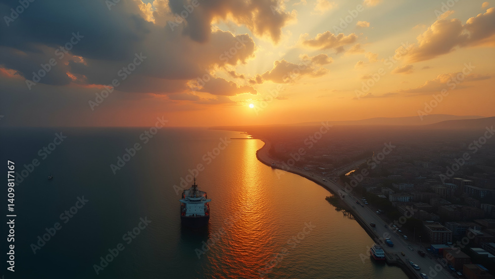 Naklejka premium Geopolitical Influence on Commodities: Analyzing Conflict Zones, Sanction Policies, and Regional Power Shifts Impacting Supply and Market Access - Photo Stock Concept with Left Space