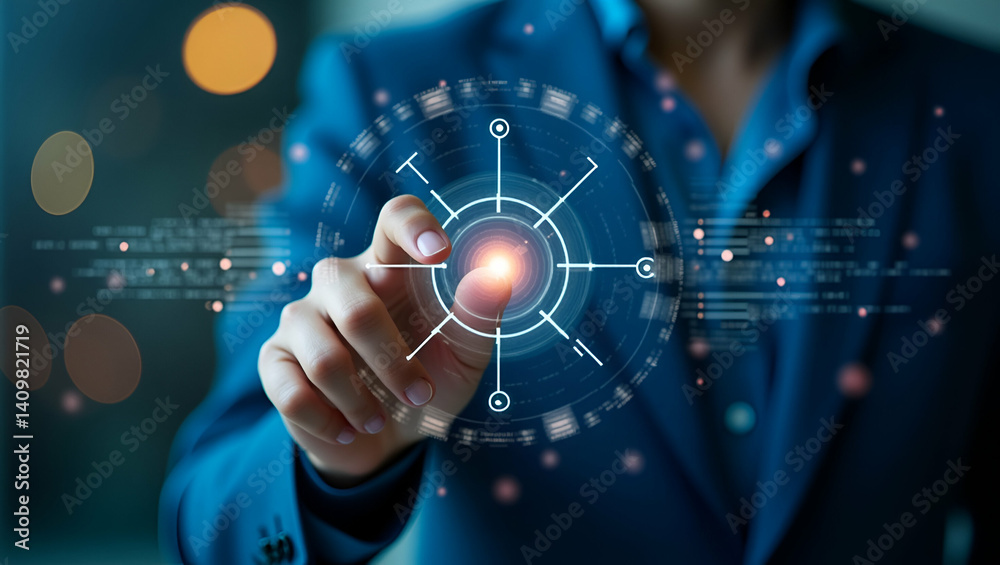 Fototapeta premium Digital personalization strategies enhance consumer interaction by leveraging real time data and adaptive interfaces to deliver bespoke online experiences with precision in Photo Stock Concept and