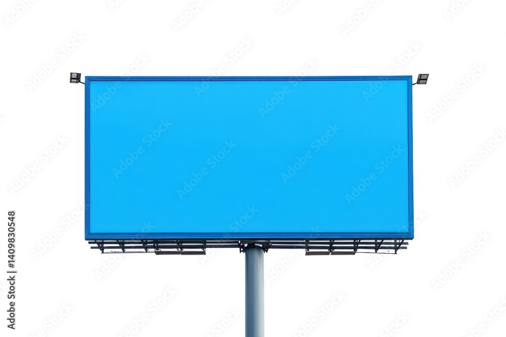 Fototapeta premium Blue billboard advertisement mockup on white background csvgen