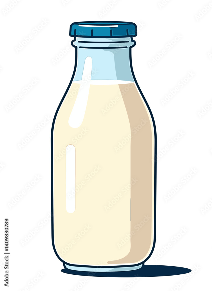 Minimalist milk bottle icon isolated, creamy texture, vector art style, perfect for blogs, websites, and stationery design Minimalist milk bottle icon isolated, creamy texture, vector art style, perfect for blogs, websites, and stationery design