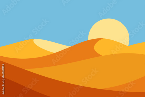 vector illustration of desert landscape