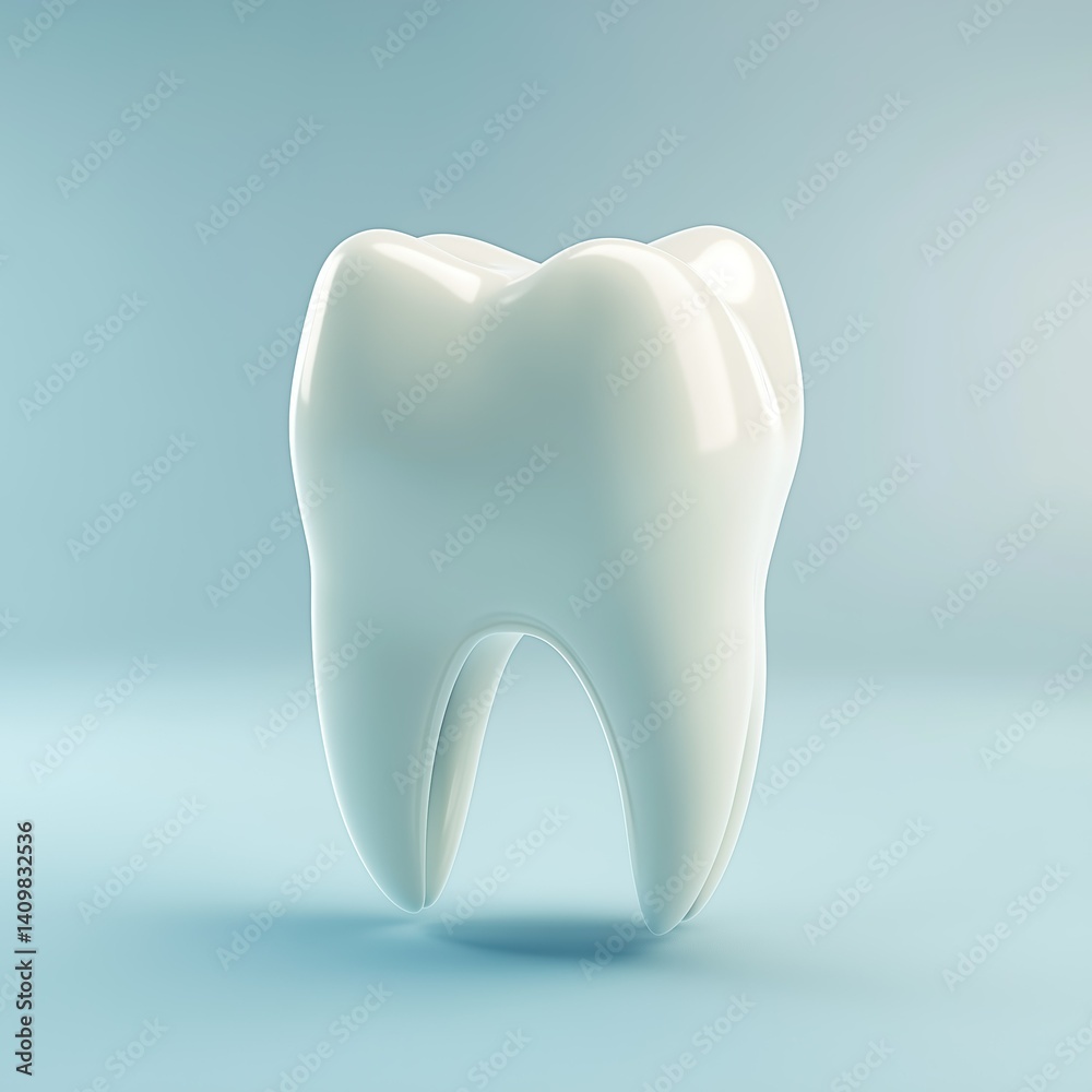 A happy healthy 3D cartoon tooth A happy healthy 3D cartoon tooth
