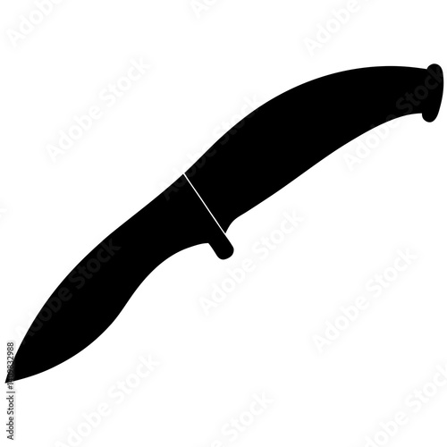clean silhouette vector of a Nepali kukri knife, curved forward blade, bold shape, pale brown background



