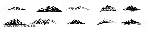 Snowy Mountain Peaks vector illustration