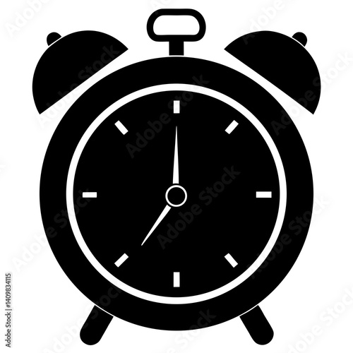 Alarm Clock Silhouette for Time Management Graphics