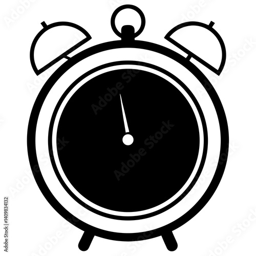 Alarm Clock Silhouette for Time Management Graphics