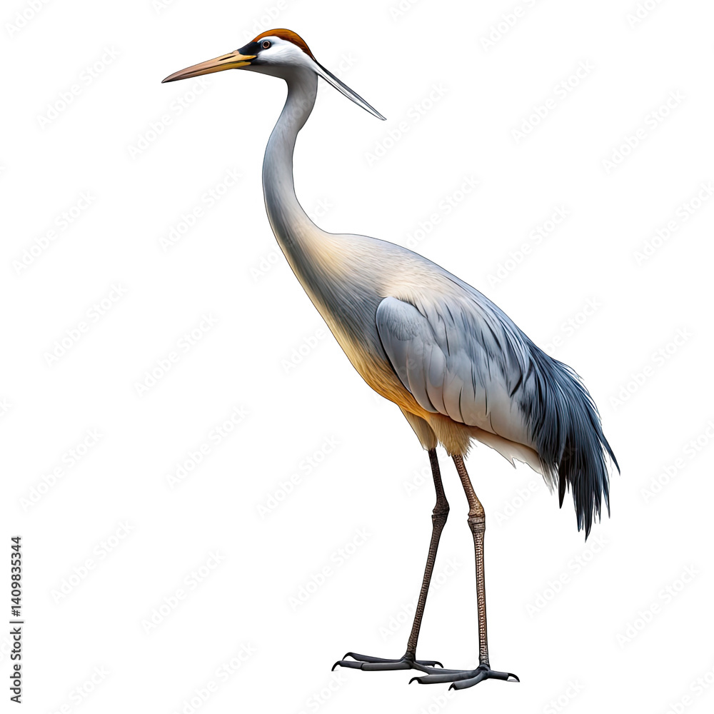 grey heron isolated on white