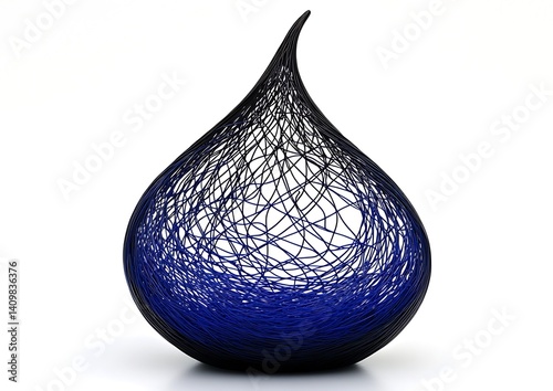 Abstract teardrop vase on white background