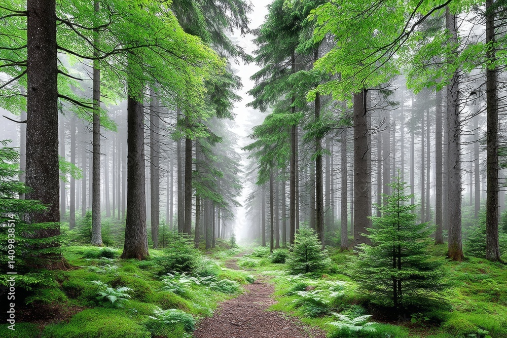 Fototapeta premium Enchanted nature spirit restoring climate balance to a magical forest