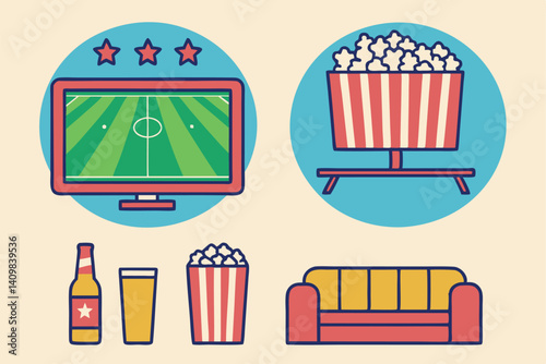 Enjoying a game night with snacks and drinks in a cozy living room environment during a sports event