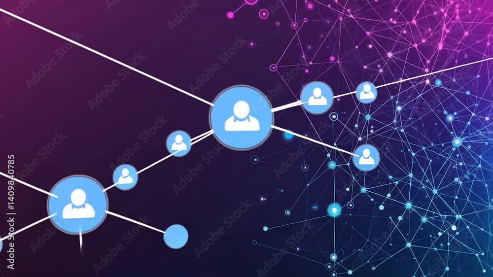 Abstract network connection background with glowing nodes and lines.