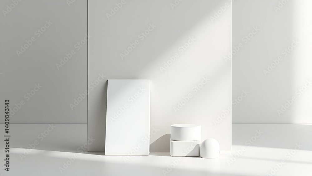 Fototapeta premium Clean Minimal Mockup Design: Refined Layout & Understated Elegance for Modern Product Visualization & Digital Portfolio Showcases