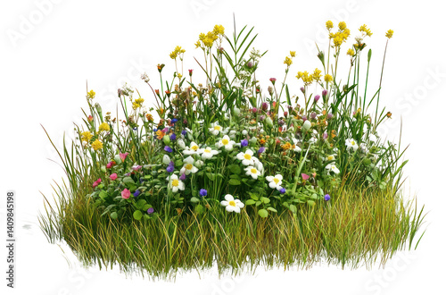 Obraz na płótnie PNG Flowers grass colorful bloom. w salonie