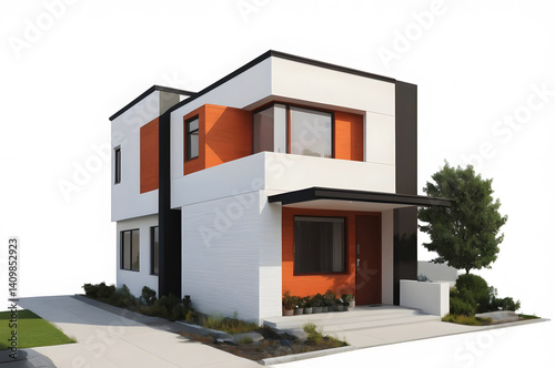 戸建住宅の建築イラスト、外観パース