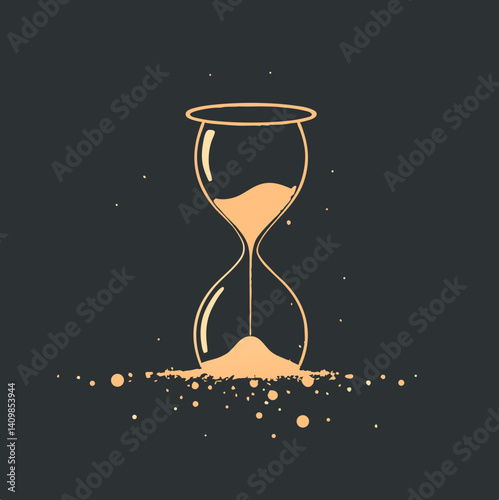 Hourglass silhouette representing the passage of time against a dark background  