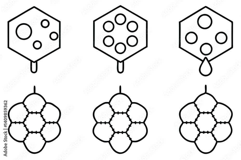 Fototapeta premium insulin molecule line art minimal hormone concept graphic