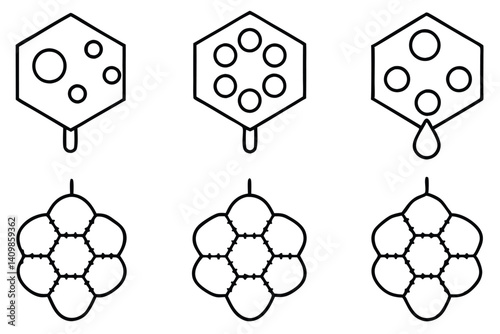 insulin molecule line art minimal hormone concept graphic
