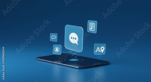 Wallpaper Mural Touchless Interface with Floating Icons – Futuristic Interaction Torontodigital.ca