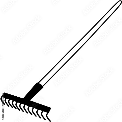 Rake Garden Tool Vector Illustration
