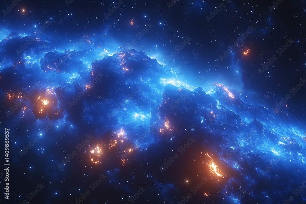 Naklejka premium Cosmic Nebula in Deep Space (1)