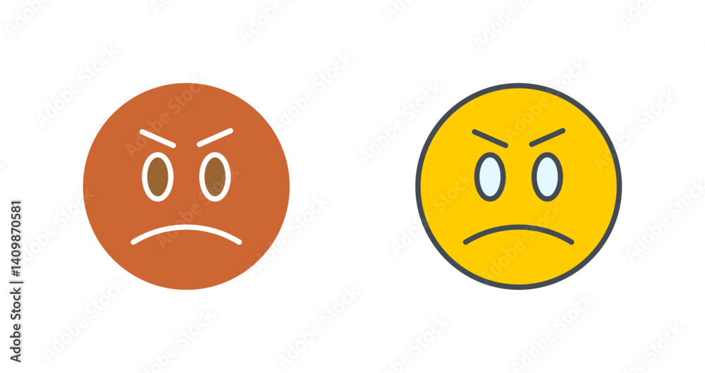 Fototapeta premium Angry Face Icon Design